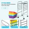 imageGiantex 6 Storage Drawer Cart Rolling Organizer Cart for Tools Scrapbook Paper Home Office School Multipurpose Mobile Utility Cart Beige ampamp YellowRedOrangeGreenTurquoisePurple