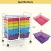 imageGiantex 6 Storage Drawer Cart Rolling Organizer Cart for Tools Scrapbook Paper Home Office School Multipurpose Mobile Utility Cart Beige ampamp YellowMulticolor