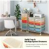imageGiantex 6 Storage Drawer Cart Rolling Organizer Cart for Tools Scrapbook Paper Home Office School Multipurpose Mobile Utility Cart Beige ampamp YellowMacaron
