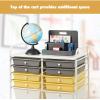 imageGiantex 6 Storage Drawer Cart Rolling Organizer Cart for Tools Scrapbook Paper Home Office School Multipurpose Mobile Utility Cart Beige ampamp YellowBeigeYellowGray