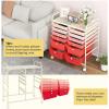 imageGiantex 6 Storage Drawer Cart Rolling Organizer Cart for Tools Scrapbook Paper Home Office School Multipurpose Mobile Utility Cart Beige ampamp YellowPink Gradient