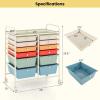 imageGiantex 6 Storage Drawer Cart Rolling Organizer Cart for Tools Scrapbook Paper Home Office School Multipurpose Mobile Utility Cart Beige ampamp YellowMacaron