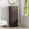 imageGiantex 6Drawer Dresser for Bedroom Wooden Chest of Drawers wMetal Handles ampamp Large Capacity 16quot D x 23quot W x 535quot H Clothes Organizer Modern Tall Dresser for Bedroom Entryway Living RoomBrown