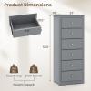imageGiantex 6Drawer Dresser for Bedroom Wooden Chest of Drawers wMetal Handles ampamp Large Capacity 16quot D x 23quot W x 535quot H Clothes Organizer Modern Tall Dresser for Bedroom Entryway Living RoomGrey
