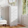 imageGiantex 6Drawer Dresser for Bedroom Wooden Chest of Drawers wMetal Handles ampamp Large Capacity 16quot D x 23quot W x 535quot H Clothes Organizer Modern Tall Dresser for Bedroom Entryway Living RoomWhite
