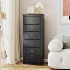 imageGiantex 6Drawer Dresser for Bedroom Wooden Chest of Drawers wMetal Handles ampamp Large Capacity 16quot D x 23quot W x 535quot H Clothes Organizer Modern Tall Dresser for Bedroom Entryway Living RoomBlack