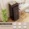 imageGiantex 6Drawer Dresser for Bedroom Wooden Chest of Drawers wMetal Handles ampamp Large Capacity 16quot D x 23quot W x 535quot H Clothes Organizer Modern Tall Dresser for Bedroom Entryway Living RoomBrown