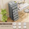 imageGiantex 6Drawer Dresser for Bedroom Wooden Chest of Drawers wMetal Handles ampamp Large Capacity 16quot D x 23quot W x 535quot H Clothes Organizer Modern Tall Dresser for Bedroom Entryway Living RoomGrey