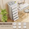 imageGiantex 6Drawer Dresser for Bedroom Wooden Chest of Drawers wMetal Handles ampamp Large Capacity 16quot D x 23quot W x 535quot H Clothes Organizer Modern Tall Dresser for Bedroom Entryway Living RoomWhite