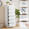 imageGiantex 6Drawer Dresser for Bedroom Wooden Chest of Drawers wMetal Handles ampamp Large Capacity 16quot D x 23quot W x 535quot H Clothes Organizer Modern Tall Dresser for Bedroom Entryway Living RoomWhite