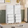 imageGiantex 6Drawer Dresser for Bedroom Wooden Chest of Drawers wMetal Handles ampamp Large Capacity 16quot D x 23quot W x 535quot H Clothes Organizer Modern Tall Dresser for Bedroom Entryway Living RoomWhite