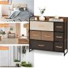 imageGiantex 7 Drawer Dresser Storage Tower with Foldable Fabric Drawers Steel Frame ampamp Wooden Top Vertical Organizer Unit for Closets Nursery Bedroom Utility Dresser Chest 315 x 115 x 31 inch315 x 115 x 31 inch