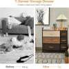 imageGiantex 7 Drawer Dresser Storage Tower with Foldable Fabric Drawers Steel Frame ampamp Wooden Top Vertical Organizer Unit for Closets Nursery Bedroom Utility Dresser Chest 315 x 115 x 31 inch315 x 115 x 31 inch