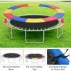 imageGiantex 8Ft 10Ft 12Ft 14Ft 15Ft 16Ft Trampoline Pad TearResistant Edge Cover Springs Protection Pad All Weather Replacement Trampoline Safety PadRainbow