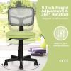 imageGiantex Armless Desk Chair LowBack Computer Chair Ergonomic Small Task Chair with Adjustable Height YShaped Support for Adults Teens Kids 360 Swivel Office Chair BlueGreen