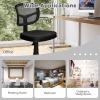 imageGiantex Armless Desk Chair LowBack Computer Chair Ergonomic Small Task Chair with Adjustable Height YShaped Support for Adults Teens Kids 360 Swivel Office Chair BlueBlack