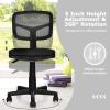 imageGiantex Armless Desk Chair LowBack Computer Chair Ergonomic Small Task Chair with Adjustable Height YShaped Support for Adults Teens Kids 360 Swivel Office Chair BlueBlack