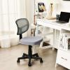 imageGiantex Armless Desk Chair LowBack Computer Chair Ergonomic Small Task Chair with Adjustable Height YShaped Support for Adults Teens Kids 360 Swivel Office Chair BlueGrey