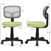 imageGiantex Armless Desk Chair LowBack Computer Chair Ergonomic Small Task Chair with Adjustable Height YShaped Support for Adults Teens Kids 360 Swivel Office Chair BlueGreen