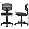 imageGiantex Armless Desk Chair LowBack Computer Chair Ergonomic Small Task Chair with Adjustable Height YShaped Support for Adults Teens Kids 360 Swivel Office Chair BlueBlack