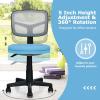 imageGiantex Armless Desk Chair LowBack Computer Chair Ergonomic Small Task Chair with Adjustable Height YShaped Support for Adults Teens Kids 360 Swivel Office Chair BlueBlue