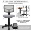 imageGiantex Armless Desk Chair LowBack Computer Chair Ergonomic Small Task Chair with Adjustable Height YShaped Support for Adults Teens Kids 360 Swivel Office Chair BlueGrey