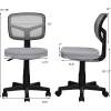 imageGiantex Armless Desk Chair LowBack Computer Chair Ergonomic Small Task Chair with Adjustable Height YShaped Support for Adults Teens Kids 360 Swivel Office Chair BlueGrey