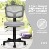 imageGiantex Armless Desk Chair LowBack Computer Chair Ergonomic Small Task Chair with Adjustable Height YShaped Support for Adults Teens Kids 360 Swivel Office Chair BlueGrey