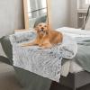 imageGiantex Calming Dog Bed  Fluffy Plush Pet Bed for Couch Removable Washable Cover Soft Neck Bolster Dog Sofa Bed Furniture Protector Mats for Dogs Cats Light Gray Large  47 x 45 x 7