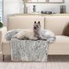 imageGiantex Calming Dog Bed  Fluffy Plush Pet Bed for Couch Removable Washable Cover Soft Neck Bolster Dog Sofa Bed Furniture Protector Mats for Dogs Cats Light Gray Medium  44 x 40 x 7