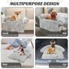 imageGiantex Calming Dog Bed  Fluffy Plush Pet Bed for Couch Removable Washable Cover Soft Neck Bolster Dog Sofa Bed Furniture Protector Mats for Dogs Cats Light Gray Small  40 x 35 x 65