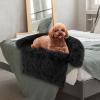 imageGiantex Calming Dog Bed  Fluffy Plush Pet Bed for Couch Removable Washable Cover Soft Neck Bolster Dog Sofa Bed Furniture Protector Mats for Dogs Cats Dark Gray Small  40 x 35 x 65
