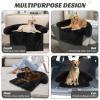imageGiantex Calming Dog Bed  Fluffy Plush Pet Bed for Couch Removable Washable Cover Soft Neck Bolster Dog Sofa Bed Furniture Protector Mats for Dogs Cats Dark Gray Large  47 x 45 x 7