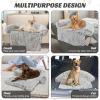 imageGiantex Calming Dog Bed  Fluffy Plush Pet Bed for Couch Removable Washable Cover Soft Neck Bolster Dog Sofa Bed Furniture Protector Mats for Dogs Cats Light Gray Large  47 x 45 x 7