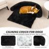imageGiantex Calming Dog Bed  Fluffy Plush Pet Bed for Couch Removable Washable Cover Soft Neck Bolster Dog Sofa Bed Furniture Protector Mats for Dogs Cats Dark Gray Small  40 x 35 x 65