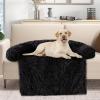 imageGiantex Calming Dog Bed  Fluffy Plush Pet Bed for Couch Removable Washable Cover Soft Neck Bolster Dog Sofa Bed Furniture Protector Mats for Dogs Cats Dark Gray Large  47 x 45 x 7