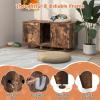 imageGiantex Cat Litter Box Enclosure  Cat Washroom Hidden Furniture 2 Storage Cabinets Removable Cat Scratcher Air Vents Detachable Legs Wood Pet Crate Indoor Cat House TV Stand Rustic BrownRustic Brown