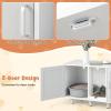 imageGiantex Cat Litter Box Enclosure  Cat Washroom Hidden Furniture 2 Storage Cabinets Removable Cat Scratcher Air Vents Detachable Legs Wood Pet Crate Indoor Cat House TV Stand Rustic BrownLight Gray  White