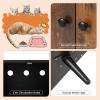 imageGiantex Cat Litter Box Enclosure Hidden Cat Washroom Furniture 2Door Cabinet Front Entry 3 Vent Holes Cat Scratching Pad Wooden Pet House Crate End Table for Living Room Black ampamp Rustic BrownBlack  Rustic Brown