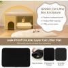 imageGiantex Cat Litter Box Enclosure Hidden Furniture Ottoman with Flip Top Lid Litter Mat Waterproof Inside Odor Control Filter Dog Proof Cat Washroom Shoe Bench Foot Rest BeigeBeige