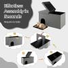 imageGiantex Cat Litter Box Enclosure Hidden Furniture Ottoman with Flip Top Lid Litter Mat Waterproof Inside Odor Control Filter Dog Proof Cat Washroom Shoe Bench Foot Rest BeigeGray