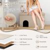 imageGiantex Cat Litter Box Enclosure Hidden Furniture Ottoman with Flip Top Lid Litter Mat Waterproof Inside Odor Control Filter Dog Proof Cat Washroom Shoe Bench Foot Rest BeigeBeige