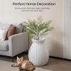 imageGiantex Cat Litter Box Plant  Hidden Litter Box Furniture with Electronic Odor Removal System Detachable Door Curtain Scoop Cat Litter Box Enclosure Planter Home Decor Easy to Clean WhiteWhite
