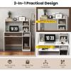 imageGiantex Computer Desk with Hutch 435 Inch Home Office Desk with Keyboard Tray ampamp Charging Station Laptop PC Table for Workstation Modern Study Writing Desk for Small Space Bedroom BlackWhite