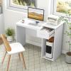 imageGiantex Computer Desk with Storage Modern PC Laptop Table with Printer Shelf Drawer CPU Stand ampamp Cable Hole Compact Study Writing Desk Workstation for Small Spaces Home Office White