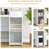 imageGiantex Computer Desk with Storage Modern PC Laptop Table with Printer Shelf Drawer CPU Stand ampamp Cable Hole Compact Study Writing Desk Workstation for Small Spaces Home Office White