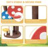 imageGiantex Cute Cat Tree  37 Inches Mushroom Cat Tower with 3 FullWrapped Sisal Scratching Post Padded Top Perch Washable Mat MultiLevel Cat Activity Tree for Indoor Cats Kitten