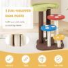 imageGiantex Cute Cat Tree  37 Inches Mushroom Cat Tower with 3 FullWrapped Sisal Scratching Post Padded Top Perch Washable Mat MultiLevel Cat Activity Tree for Indoor Cats Kitten