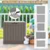 imageGiantex Deck Boxes Outdoor Waterproof  30 Gallon Patio Storage Box with Lockable Lid Builtin Handles Storage Bin for Poolside Package Delivery Cushions Garden Tools Outside Storage Box BlackBrown