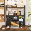 imageGiantex Desktop Bookshelf 2Tier Desk Hutch Dorm with Pegboard for up to 32quot Computer Monitor Industrial Countertop Storage Organizer Rack Desk Shelf for Home Office Rustic Brown